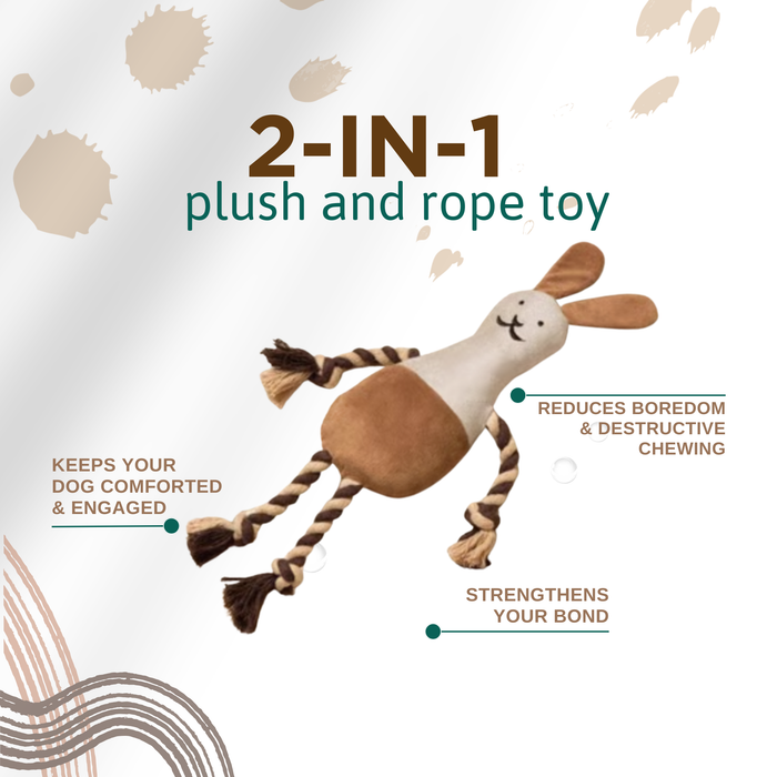 BearHugs Tug & Cuddle Rope Plush Toy for Dogs