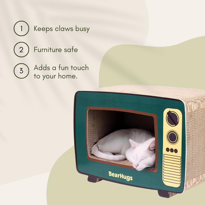 BearHugs Retro TV Shape Cat Scratcher