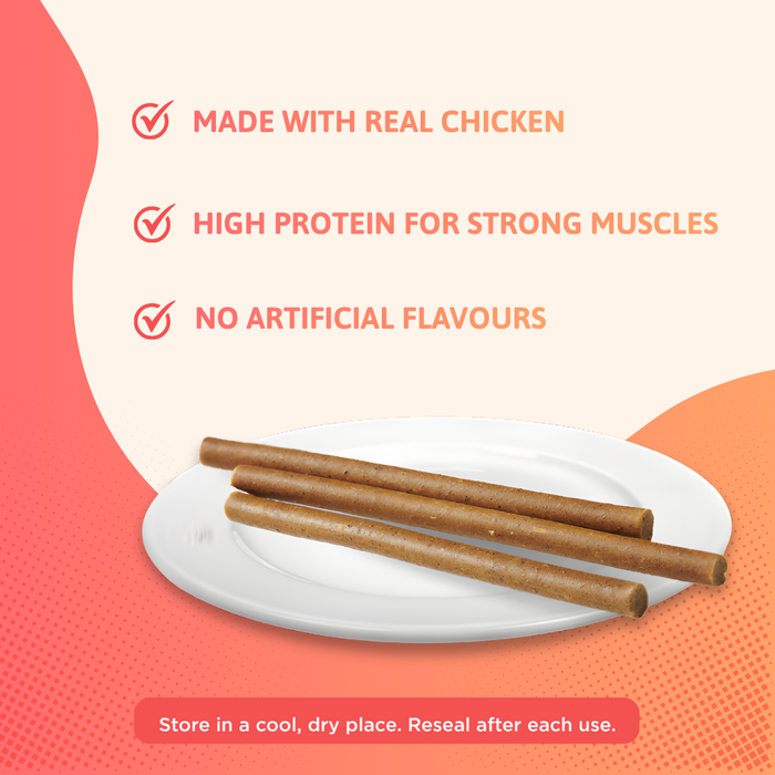 BearHugs Soft & Chewy Sticks Real Chicken Treat for Dogs - 70gm