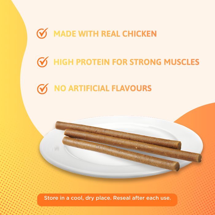 BearHugs Soft & Chewy Sticks Chicken & Pumpkin Treat for Dogs - 70gm