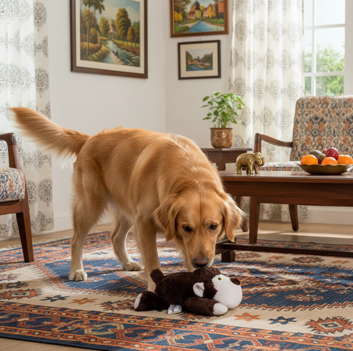 BearHugs Cuddle Bear Squeaky Dog Pet Toy (Brown)