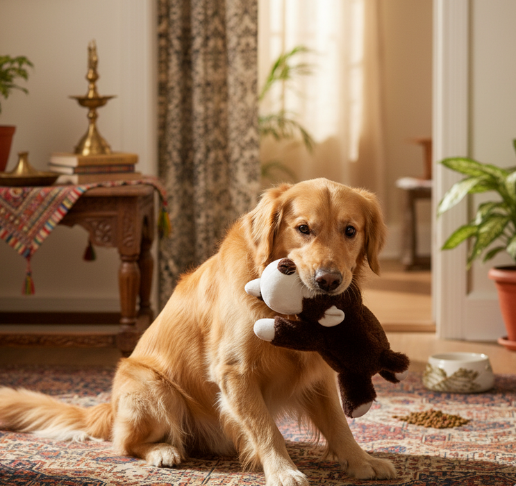 BearHugs Cuddle Bear Squeaky Dog Pet Toy (Brown)