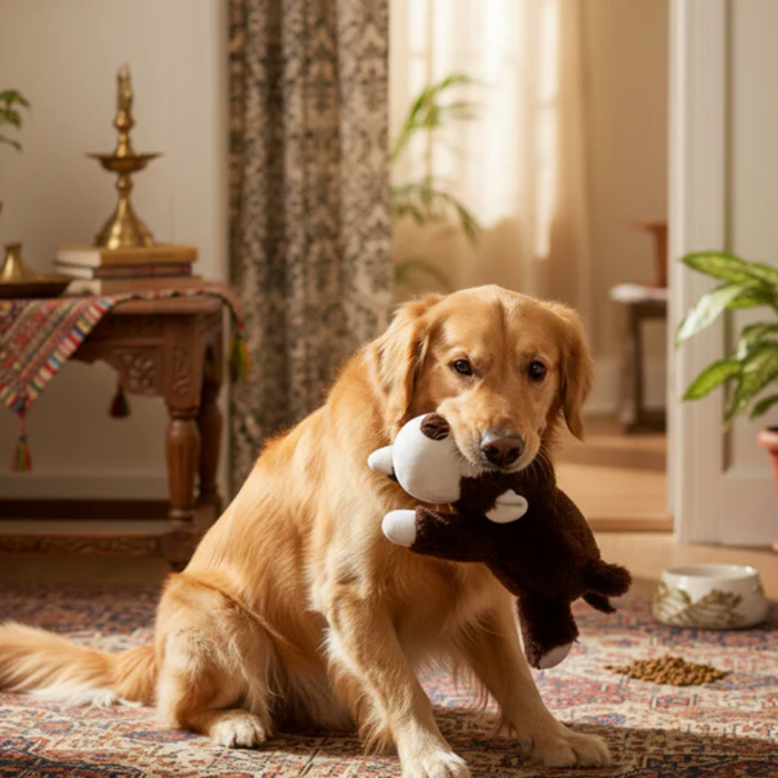 BearHugs Cuddle Bear Squeaky Dog Pet Toy (Brown)