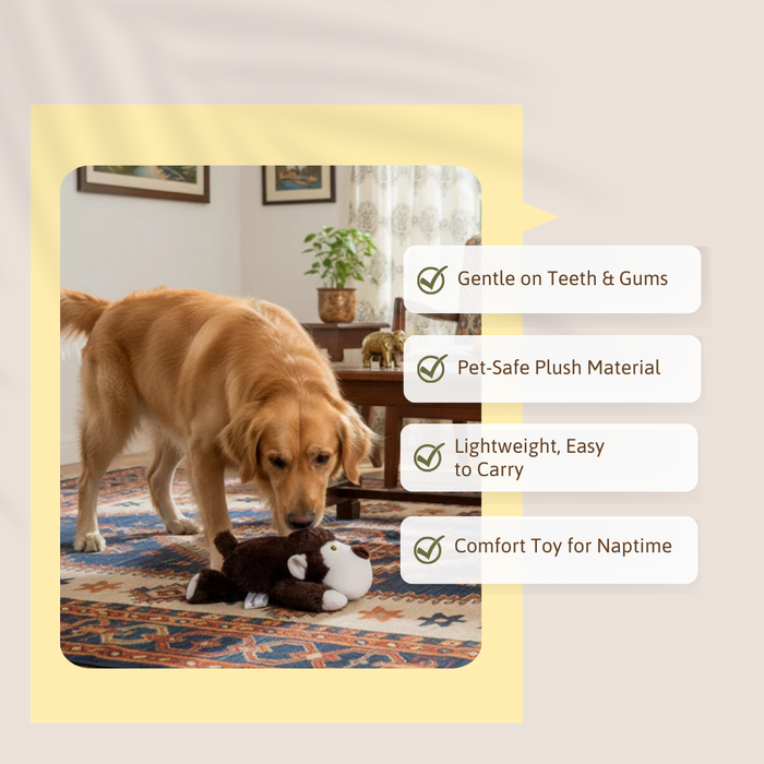 BearHugs Cuddle Bear Squeaky Dog Pet Toy (Brown)