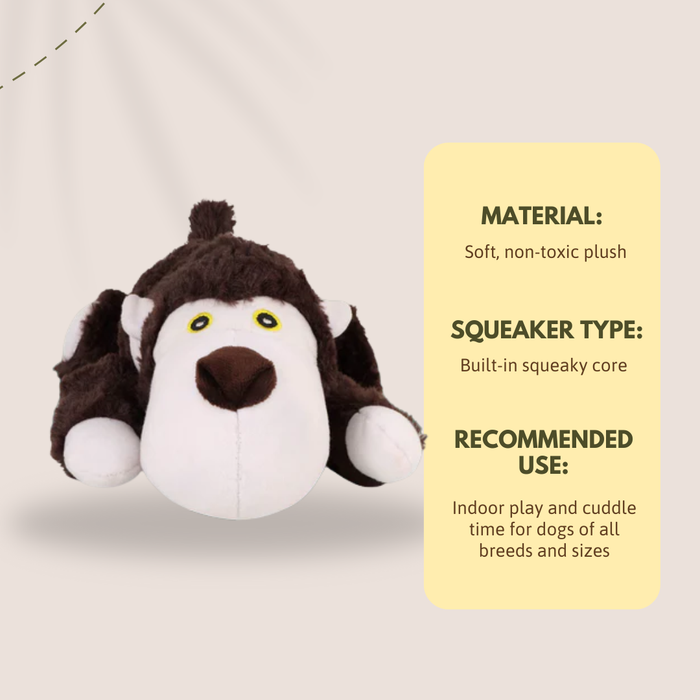 BearHugs Cuddle Bear Squeaky Dog Pet Toy (Brown)