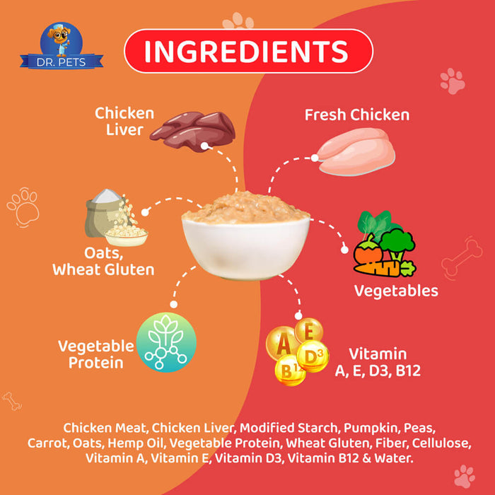 Dr. Pets Gravy Fresh Chicken & Vegitables Dog Wet Food - 85gm