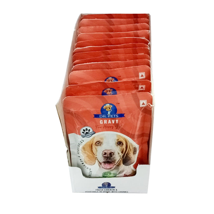 Dr. Pets Gravy Fresh Chicken & Vegitables Dog Wet Food - 85gm