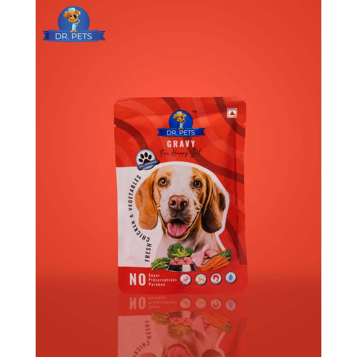 Dr. Pet Gravy Fresh Chicken & Vegitables Dog Wet Food - 85gm