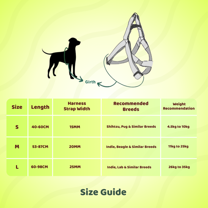 BearHugs Essential Padded with Lock Adjustable Step in Harness for Dog - Black/Lime