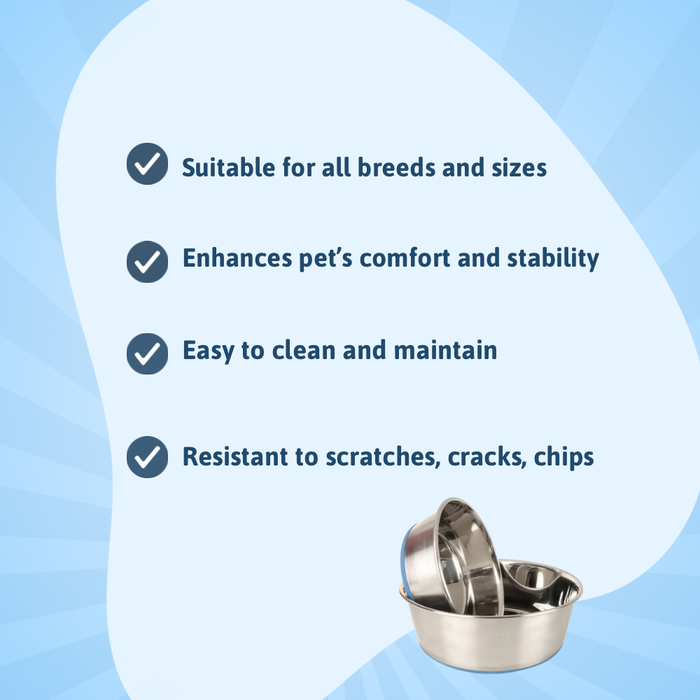 BearHugs Anti Skid Stainless Steel Dog/Cat Bowl