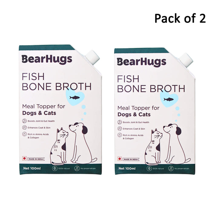 Bearhugs Fish Bone Broth Meal Topper for Dogs and Cats 100 ML