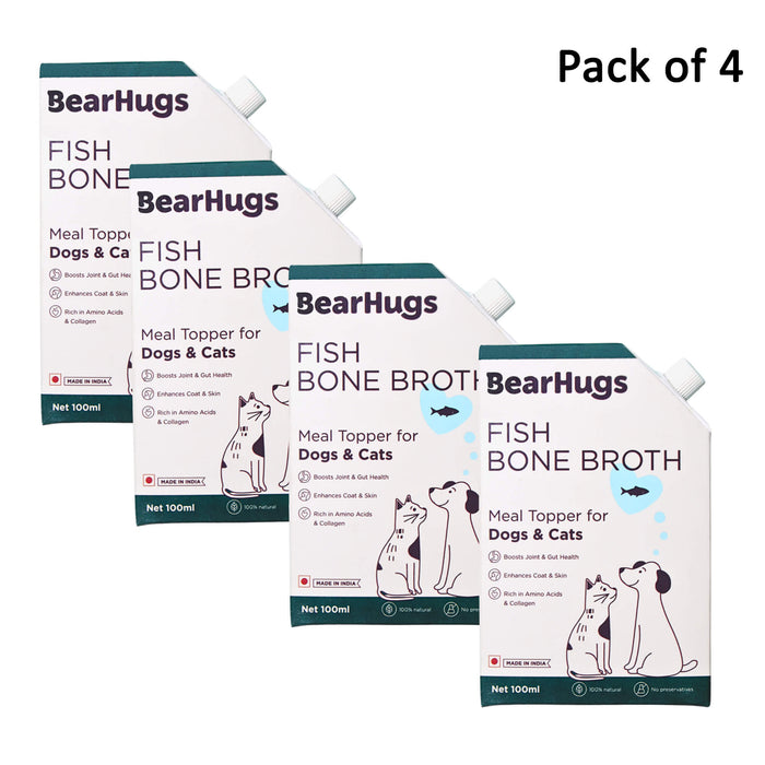 Bearhugs Fish Bone Broth Meal Topper for Dogs and Cats 100 ML
