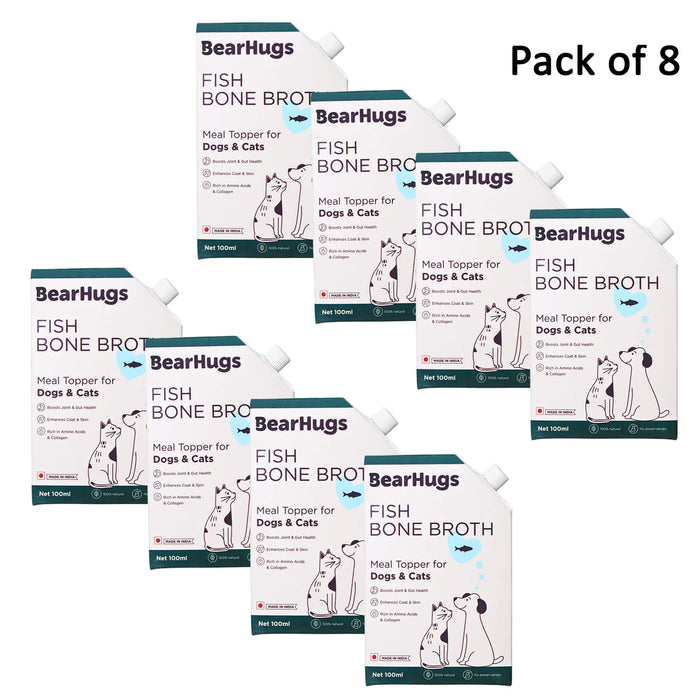 Bearhugs Fish Bone Broth Meal Topper for Dogs and Cats 100 ML