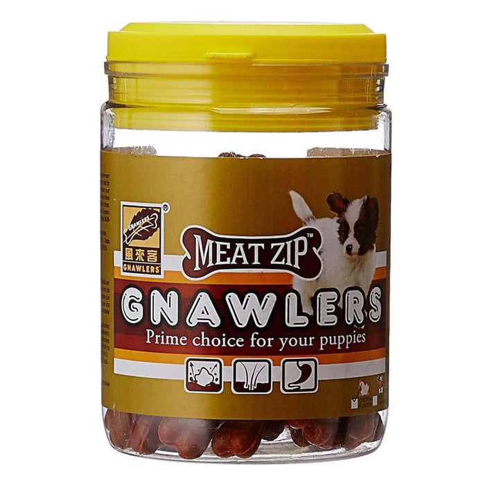 Gnawlers Meat Zip Jar Puppy Treats