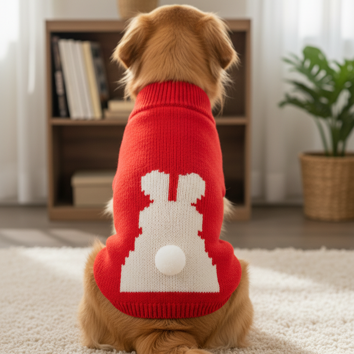 BearHugs Bunny Tail Pet Sweater for Dogs