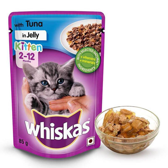 Whiskas (2-12 Months) Kitten Tuna In Jelly Cat Food Wet - 85Gm
