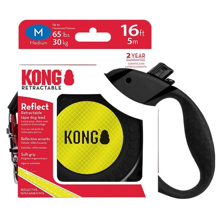 Kong Reflect Dog Neon Yellow Retractable Leashes