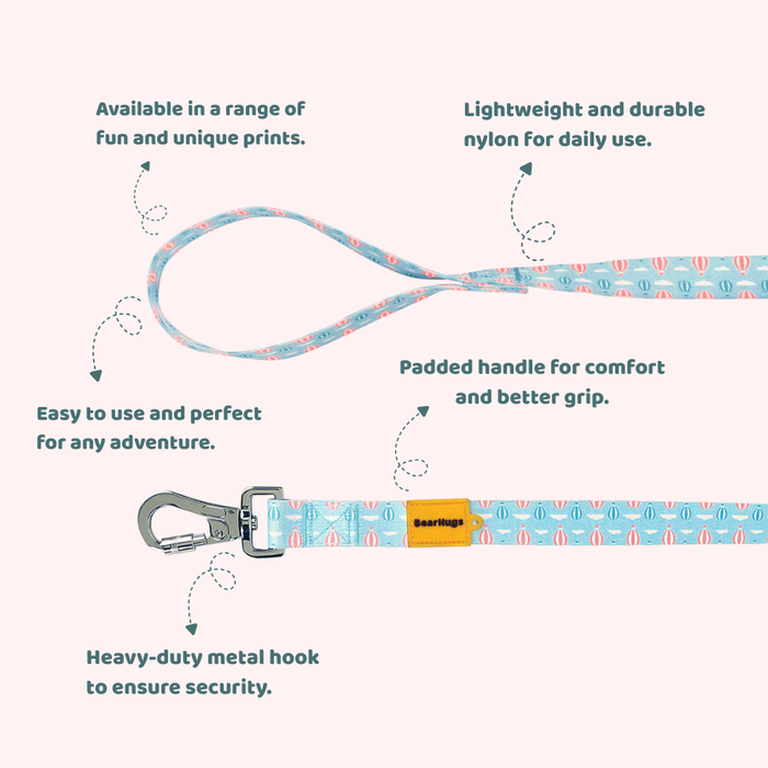 BearHugs 1.5 Meter Printed Dog Leash - Flying Parachute