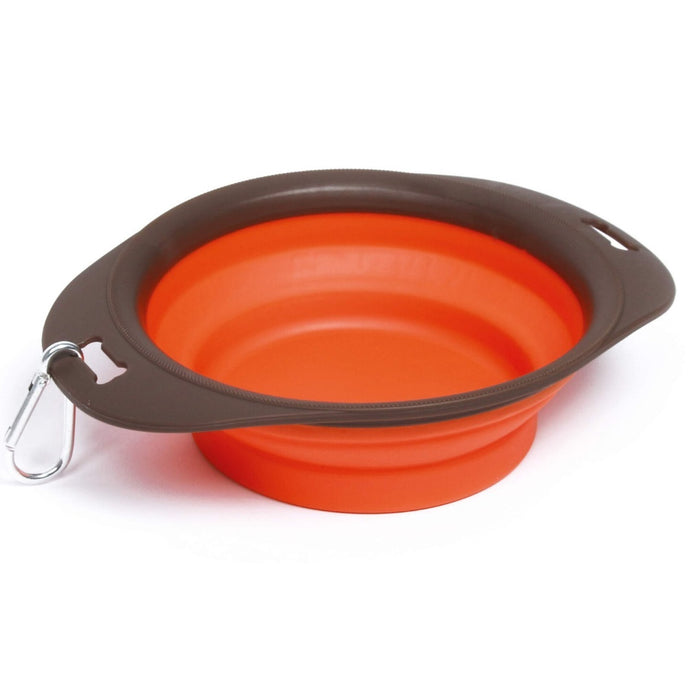 M Pet On The Road Foldable Feeding Bowl Dog Frame - Orange