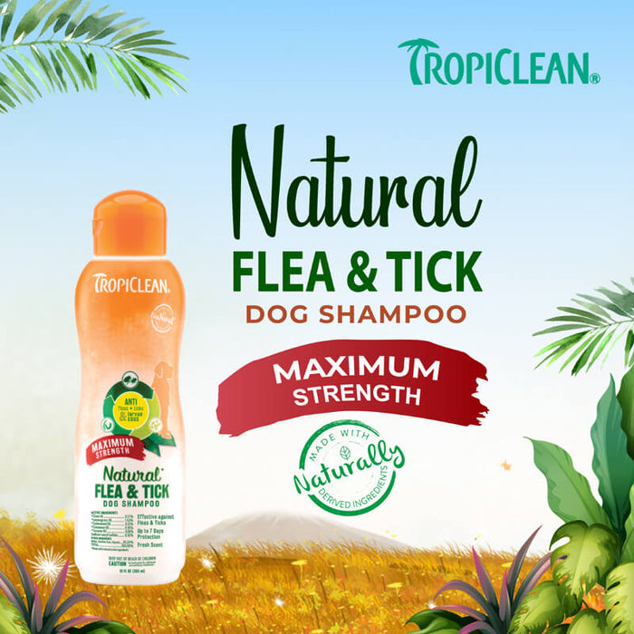Tropiclean Natural Flea & Tick Shampoo Maximum Strength