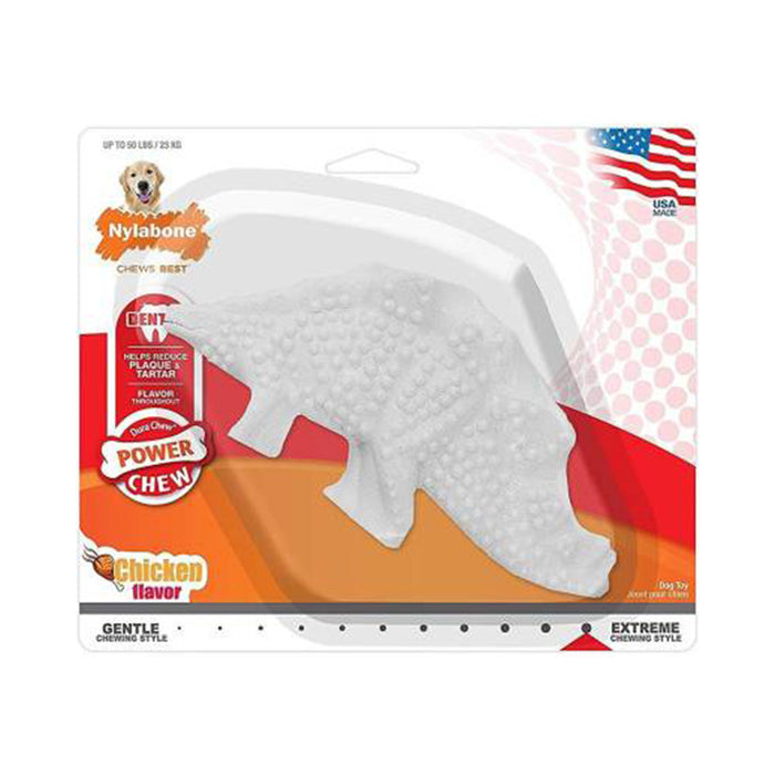 Nylabone Best Dura Power Chew Dental Dinosaur Dog Toy - Chicken Flavour
