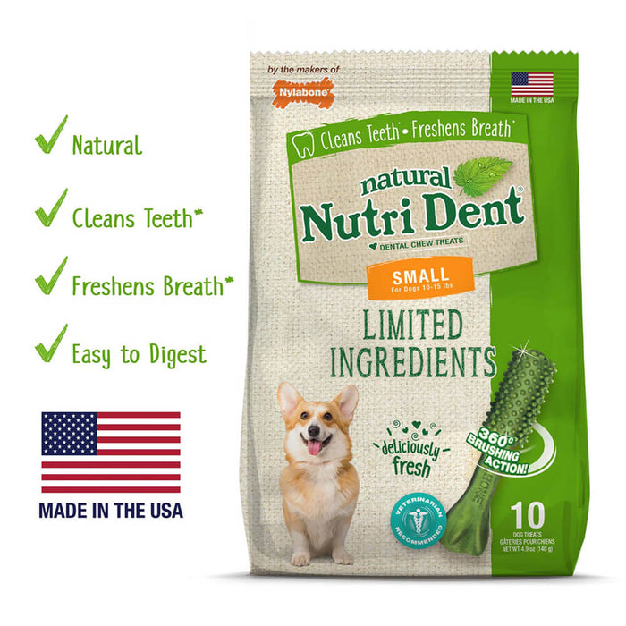 Nylabone Nutri Dent Fresh Breath 10 Count Pouch Small For Dog