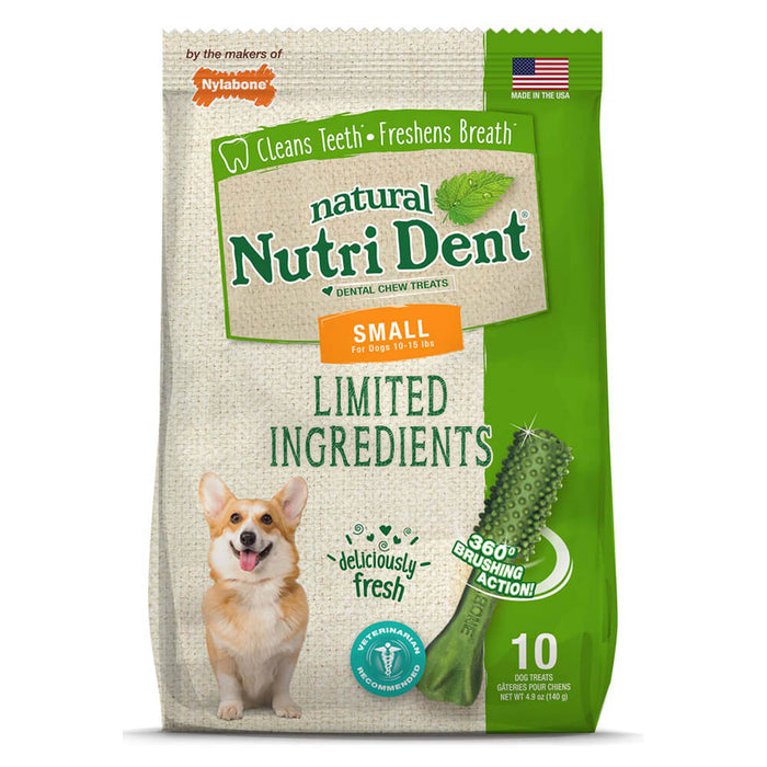 Nylabone Nutri Dent Fresh Breath 10 Count Pouch Small For Dog