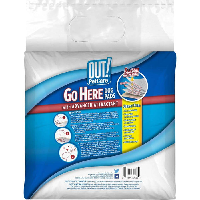 OUT! 20 x 22 inch Moisture Lock Training Pads - Pack of 30 Pads