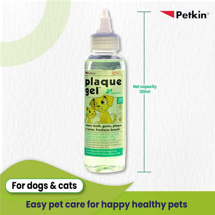Petkin Cats & Dogs Plaque Gel Spearmint - 120ml