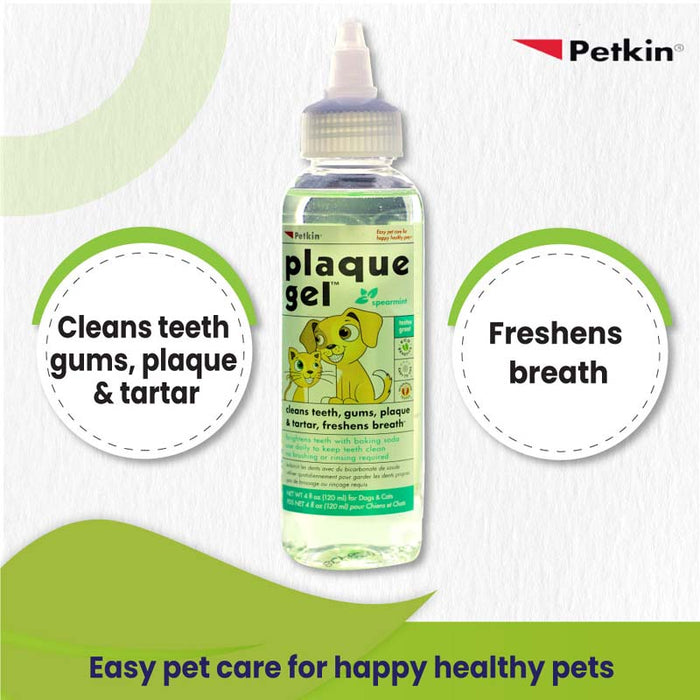 Petkin Cats & Dogs Plaque Gel Spearmint - 120ml