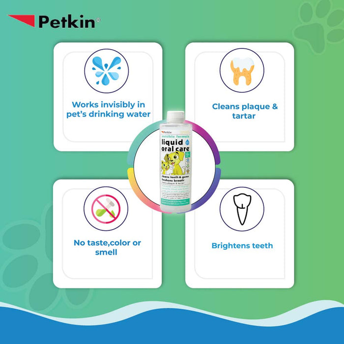 Petkin Invisible Formula Liquid Oral Care For Dog & Cat - 240ml