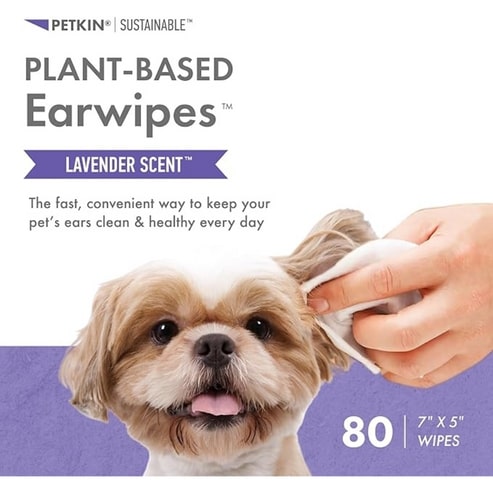 Petkin Plant-Based Lavender Scent Ear Wipes - 80 Wipes