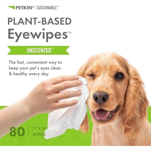 Petkin Plant-Based Unscented Eye Wipes - 80 Wipes