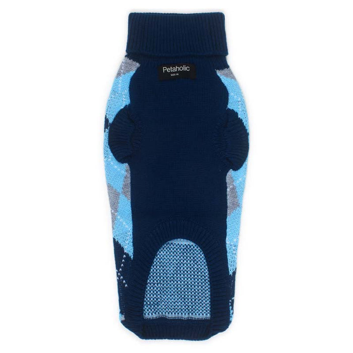 Petaholic Argyle Dog Sweater - Blue