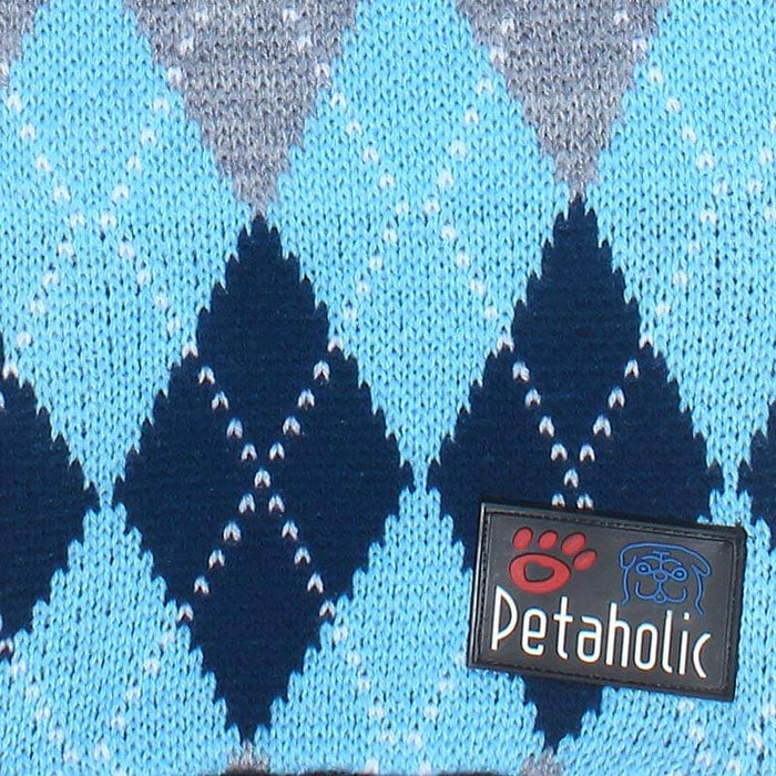 Petaholic Argyle Dog Sweater - Blue