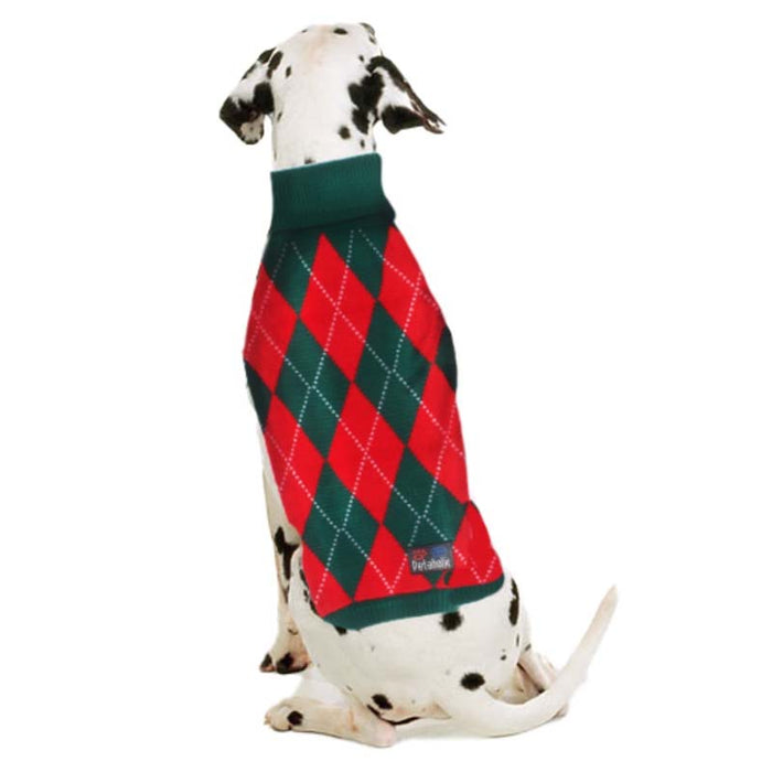 Petaholic Argyle Dog Sweater - Bottle Green
