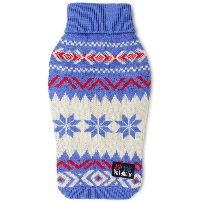 Petaholic Snowflake Dog Sweater - Blue