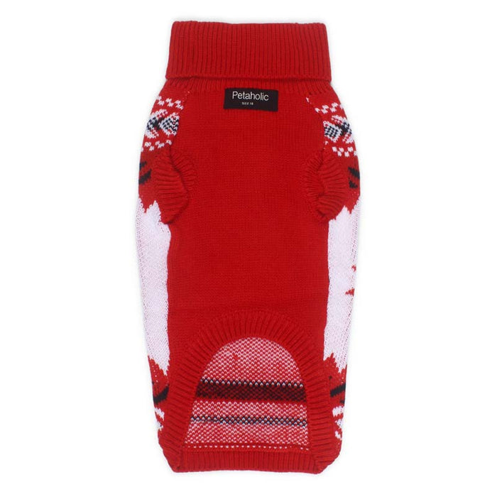 Petaholic Snowflake Dog Sweater - Red