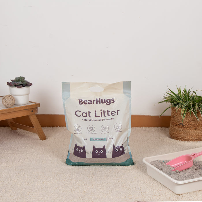 BearHugs Bentonite Clumping Cat Litter - Unscented - 5.8 Litres (Pack of 1)