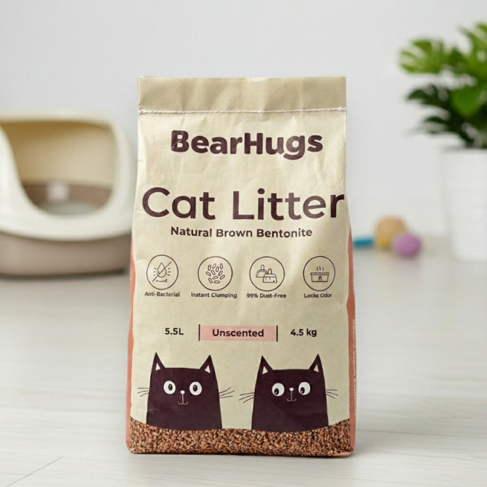 BearHugs Unscented Natural Brown Bentonite Cat Litter