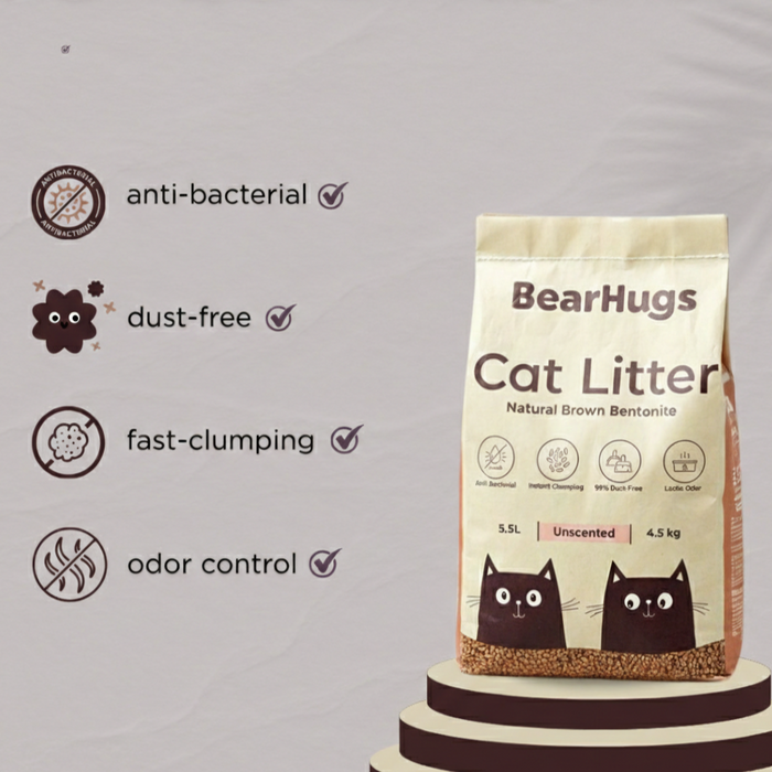 BearHugs Unscented Natural Brown Bentonite Cat Litter