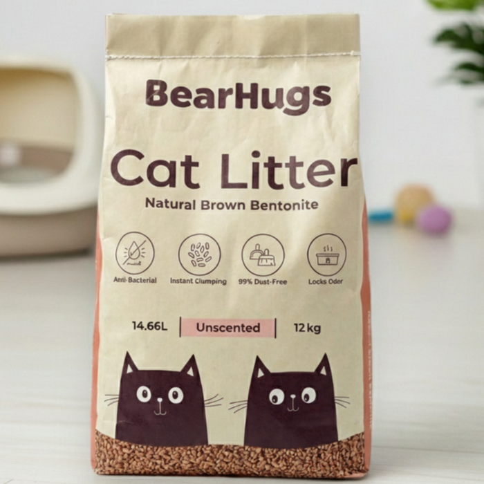 BearHugs Unscented Natural Brown Bentonite Cat Litter