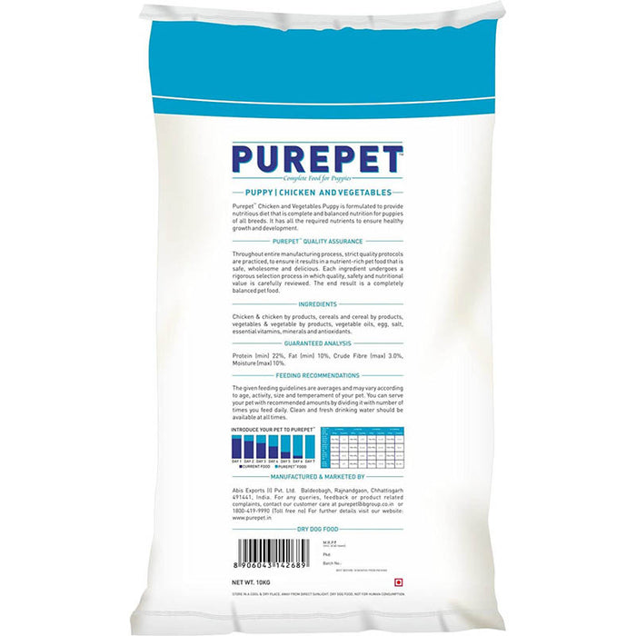 Purepet Puppy Chicken and Vegetable Food Dry