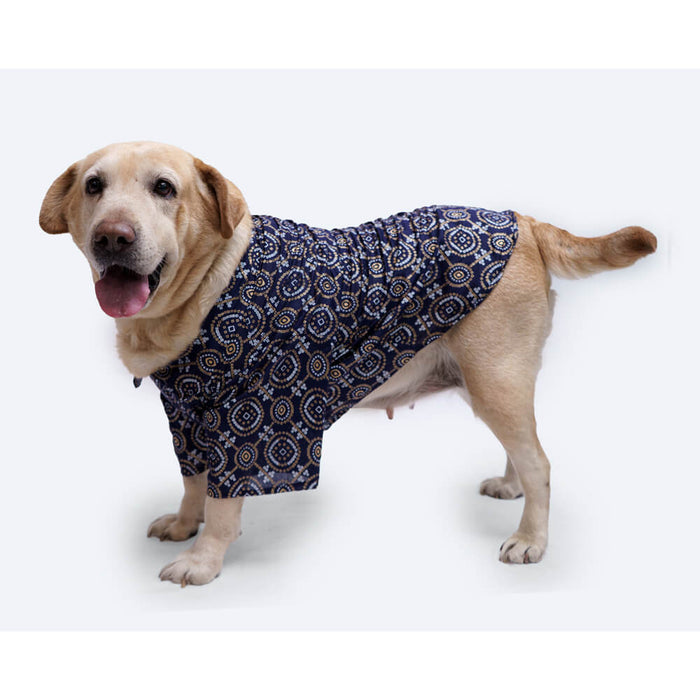 Pawgy Pets Bandhej Shirt For Dog, Cat - Blue