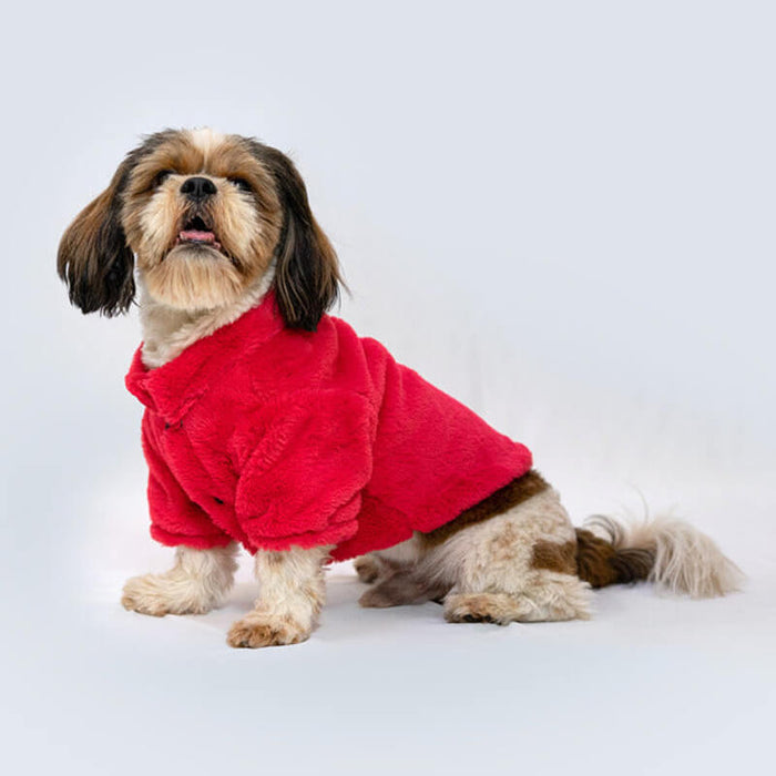 Pawgy Pets Fur Puffer Jacket: Hot Pink