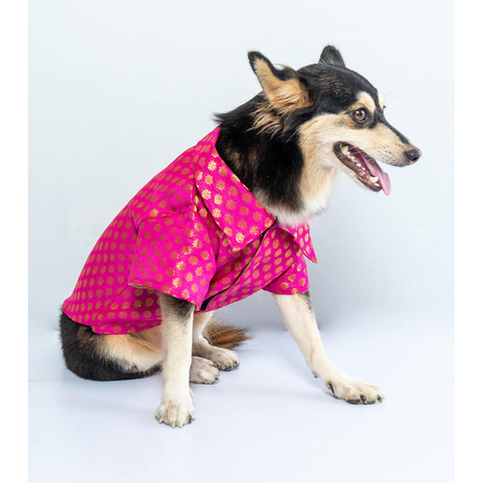 Pawgy Pets Occasion Wear Shirt For Dog - Pink