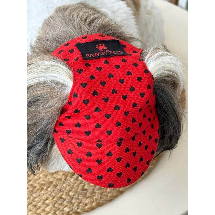 Pawgy Pets Red Heart Cap for Dog