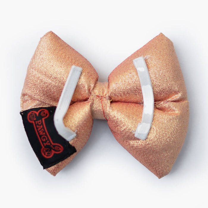 Pawgy Pets Party Wear Bow Tie For Dog/Cat - Rose Gold