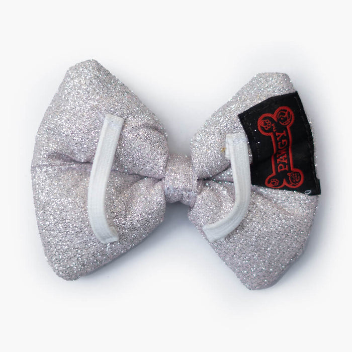 Pawgy Pets Party Wear Bow Tie For Dog/Cat - Silver