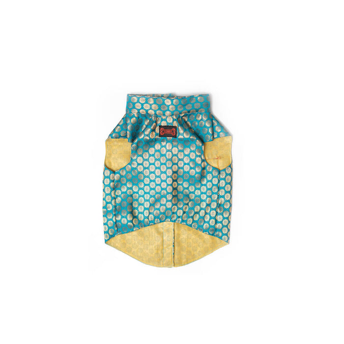 Pawgy Pets Sherwani For Dog - Teal Blue